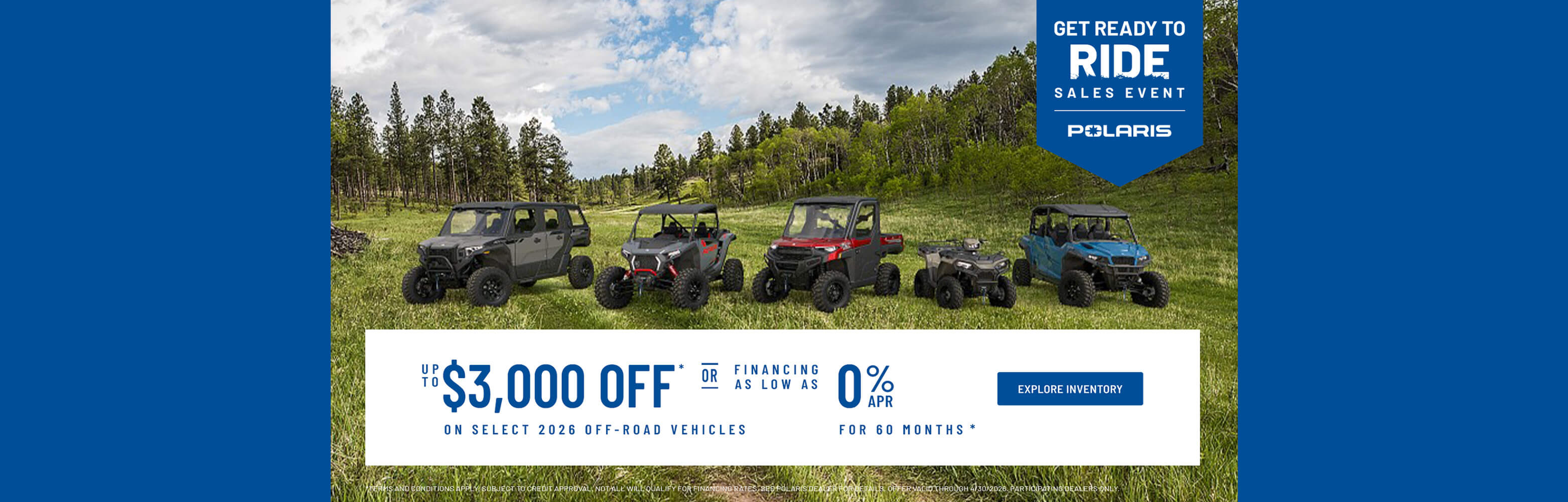 Polaris $3,000 off select 2026 vehicles