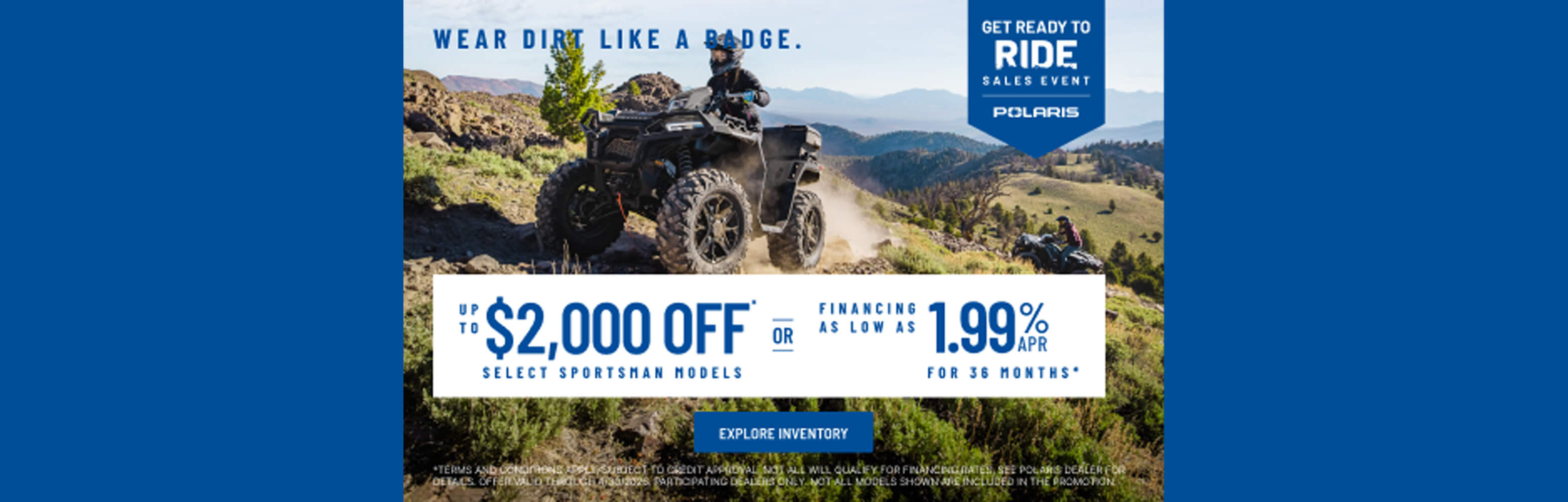 Polaris Up to $2,000 off Select Sportsman models
